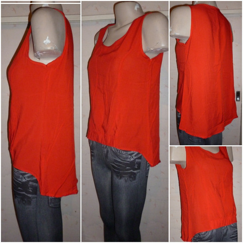 Musculosa Irregular Suelta Elástico Talles S/m L/xl Hermosa