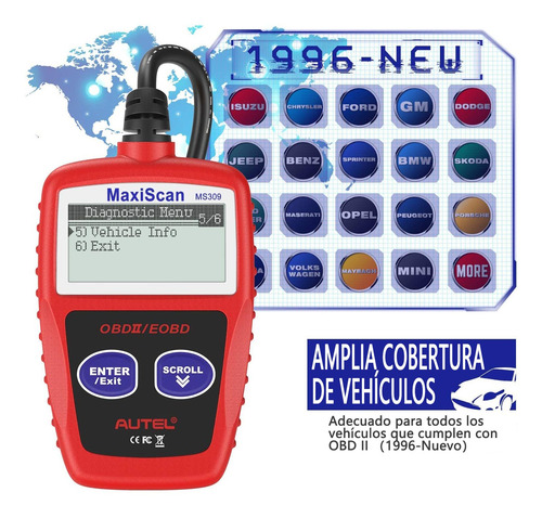Imagen 4 de 9 de Escáner Obd2 Automotriz Universal Eobd Ms309