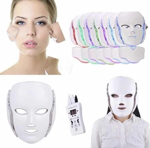 Máscara Led Facial Foton Con Cuello Antienvejecimiento