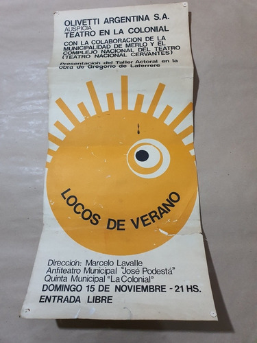 Antiguo Afiche Teatro Olivetti Argentina De 1970