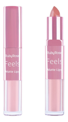 Lápiz labial líquido en forma de bala Feels Duo Matte Lips Color 360