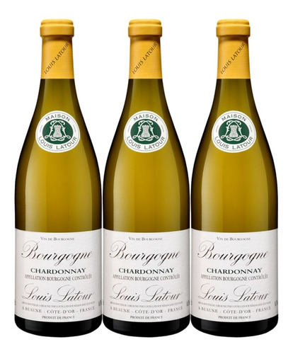 3x Vinho Louis Latour Bourgogne Chardonnay 750ml