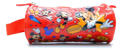 Cartuchera Escolar Tubo Mickey Mouse Disney Comic Color Rojo Liso