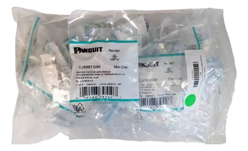 Jack Panduit Cat6 Blanco, Cj688tgiw Caja 50 Pz