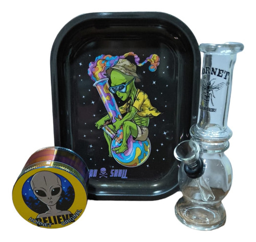 Kit Alien (bong Grinder Y Bandeja) Regalo Y Envio Gratis