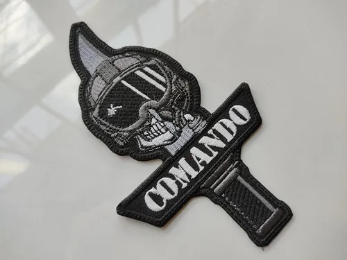 Parche Bordado Comando Daga Piloto Casco Cráneo Espada