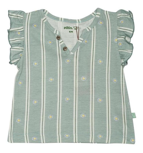 Polera Bebé Algodón Verano Niña Verde