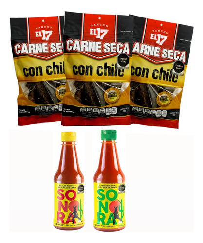3 Bolsas Carne Seca De Res Sonorense Premium! Rancho El 17