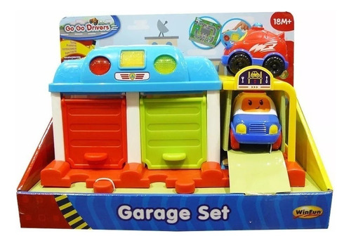 Set Garage Con Auto Y Luces Winfun Color Multicolor