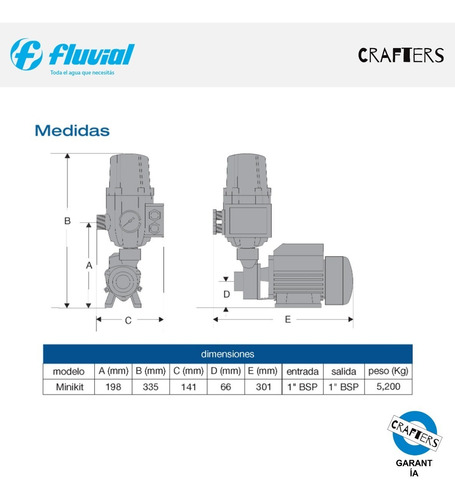 Imagen 2 de 10 de Kit Bomba De Agua Fluvial Presurizadora Nero 0.5hp + 2 Bocas