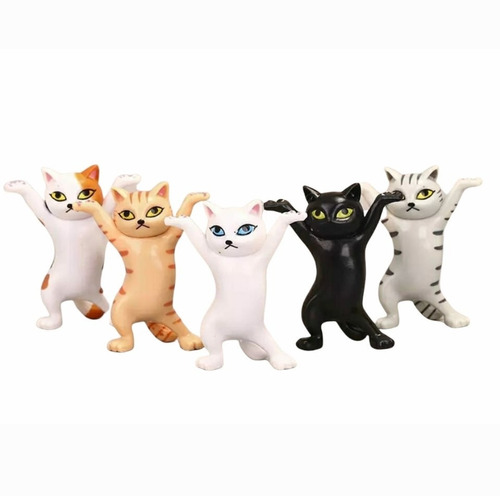 Set 5 Figuras Gatos Soporte Audífonos , Lápiz , Aros, Anillo