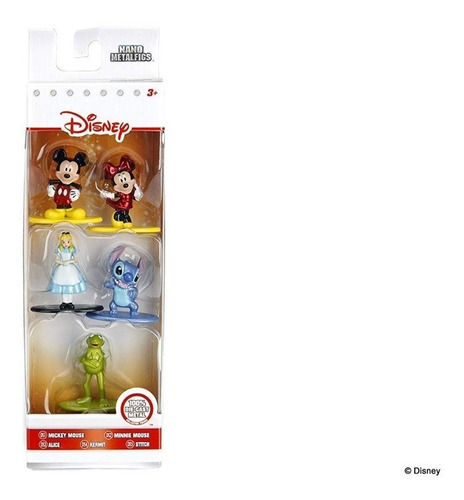 Disney Pixar 5 Nano Figuras Metalfigs Mickey Minnie Stitch 