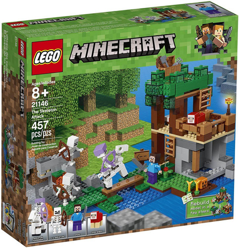 Lego Minecraft El Ataque Esqueleto Kit 21146 Edificio (457 P