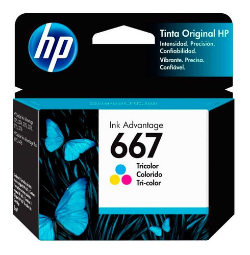 Imagen 1 de 4 de Cartucho Tinta Hp 667 Color 3ym78al Original 1275 2374 2375
