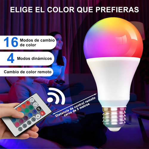 Rgb Bombillas Inteligentes De Cambio De Color 4pcs 12w foco led Rgb luces Rgb