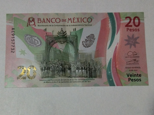 Billete De $20 Nuevo Serie Ac 