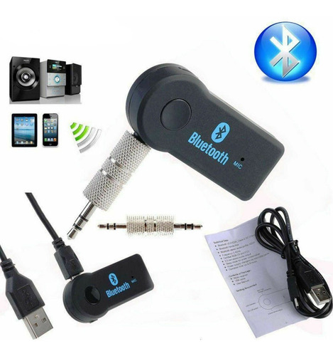 Receptor Bluetooth P/ Reproductor Carro Puerto Auxiliar (8)