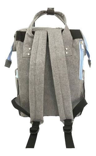 Mochila Maternal Cambiador Y Portamamadera Gris Combinada C Diseño De La Tela Combinado