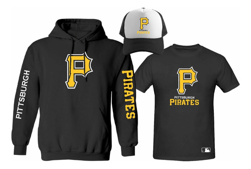 Kit Sudadera + Playera + Gorra Mod Mlb Pittsburgh Pirates