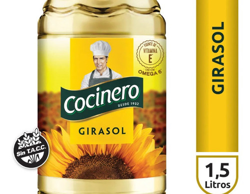Aceite Girasol Cocinero!!! Caja De 12 Unid De 1,5 Litros!