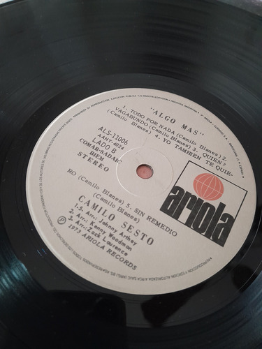 Disco Vinilo Camilo Sesto Algo Más Edición 1973 (Usado)