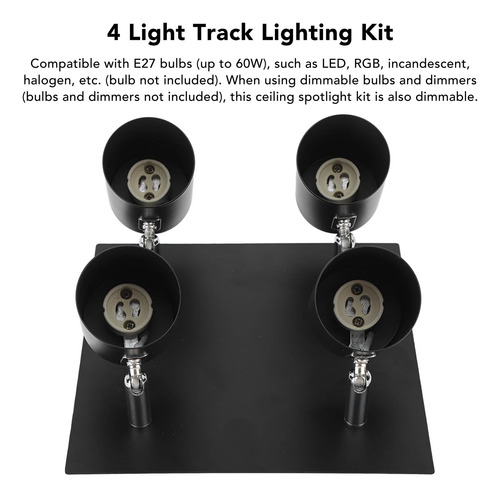 Kit De Iluminación Led De 4 Luces, Negro, 4 Vías