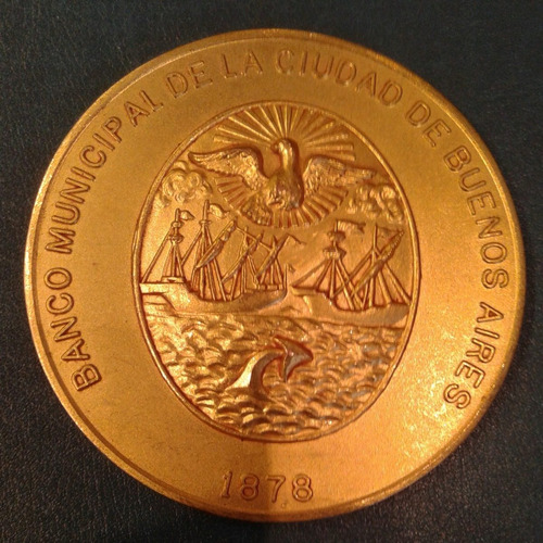 Medalla Banco Municipal De La Ciudad De Buenos Aires 70 Mm