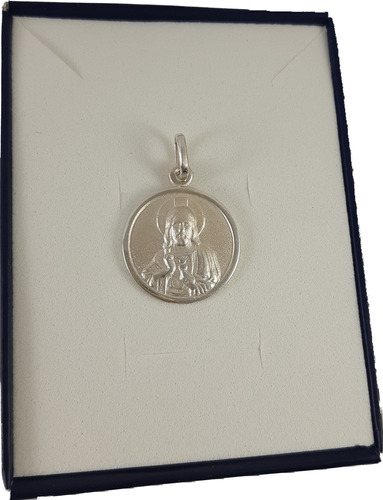 Medalla Sagrado Corazon Maciza 19mm Plata 925  Garantia