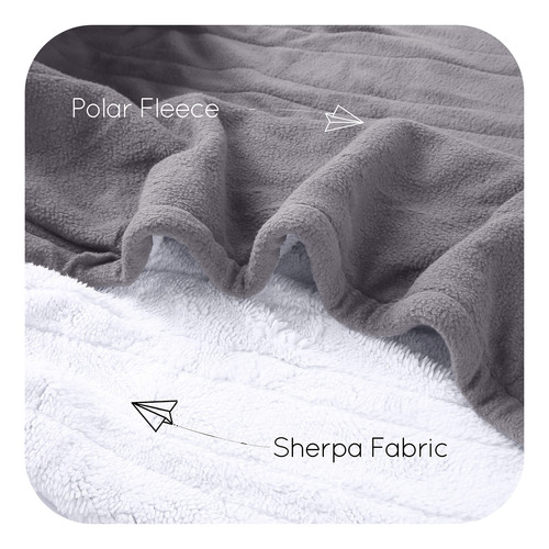 Manta Eléctrica Calefactable Forro Polar Y Tela Sherpa 2-gris Nombre Del Diseño