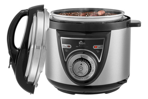 Panela De Pressão Elétrica Kian 4l Inox Acessórios Cor Preto Frequência 50 Hz X 60 Hz 220v