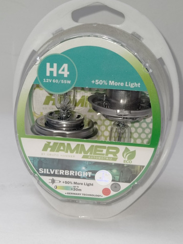 Bombillo H4 50%+luz Marca Hammer 