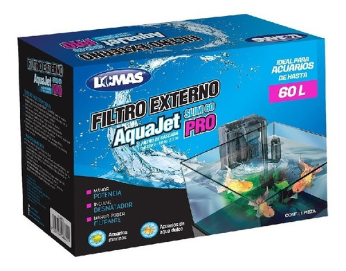 Filtro Externo Aquajet Slim Pro Delgado Acuario 60l Lomas