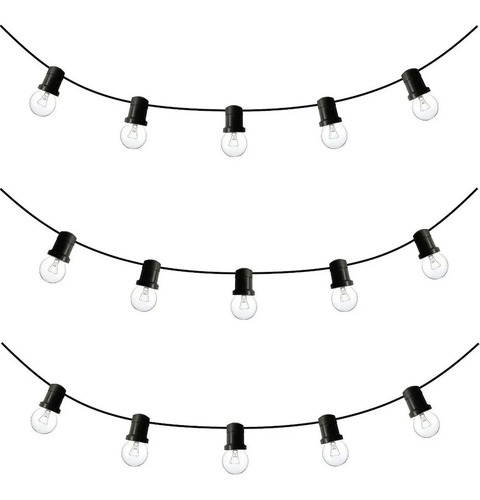 15 Mts Guirnalda De Luces P/exterior C/focos Vintage Golden
