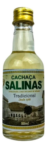Cachaça Salinas Tradicional Miniatura 50ml Tonel De Balsamo