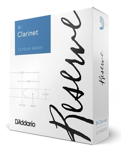 D'addario Reserve Bb Clarinet Reeds, Fuerza 3.5, 10-pack