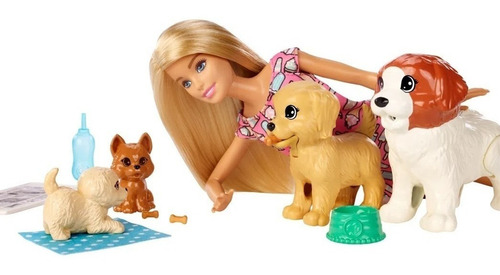 Imagen 2 de 4 de Muñeca Barbie Guardería Perros Cuida Cachorros Petfrienly