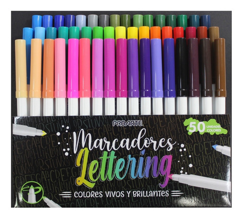 Imagen 3 de 9 de Set Lettering (libro + 50 Marcadores Para Lettering)