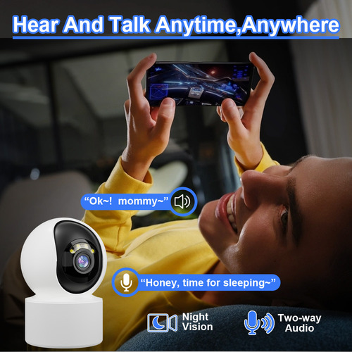 Cámara De Seguridad Wifi Para Interiores Con Visión Nocturna