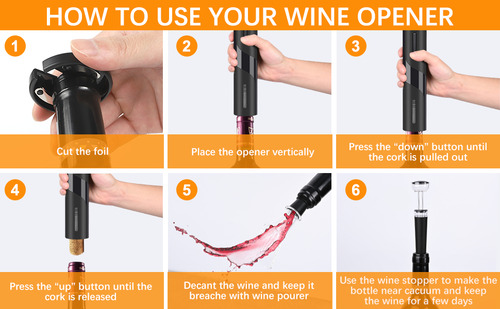 Juego De Abridor De Vino Eléctrico Automático Sacacorchos