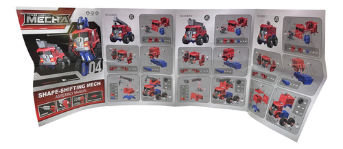 Auto Y Transformers Desarmable Ingenio Arma Tu Robot Favorit Robot Rojo