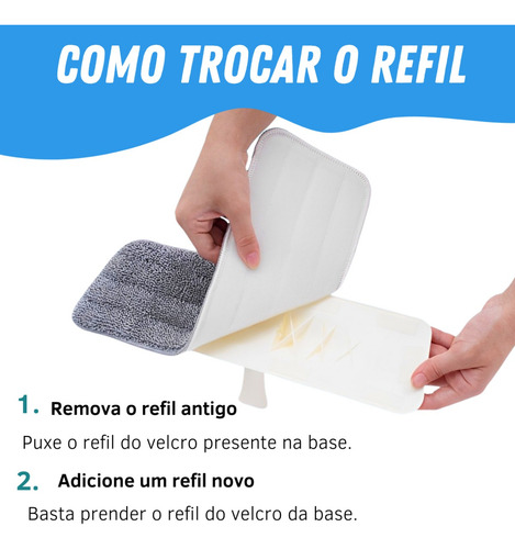 Mop Spray Giratório Com Reservatório E Refil De Microfibra