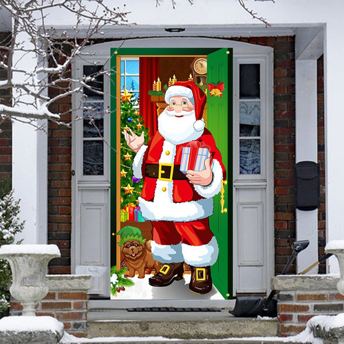 2 Cortinas Navideñas Para Puerta, Decoración Del Hogar