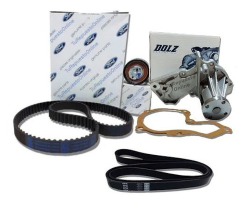 Kit Distribucion + Poly-v + Bomba Agua Ford Fiesta 1.6 16v