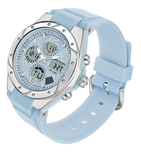 Reloj Electrónico Luminoso Impermeable Sanda Color Del Bisel Azul