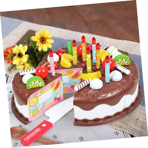 Simulación De Pastel De Cumpleaños Cortar Pastel De Juguete