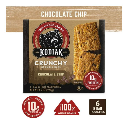 Kodiak Crunchy Granola Bars-chocolate Chip C/proteina