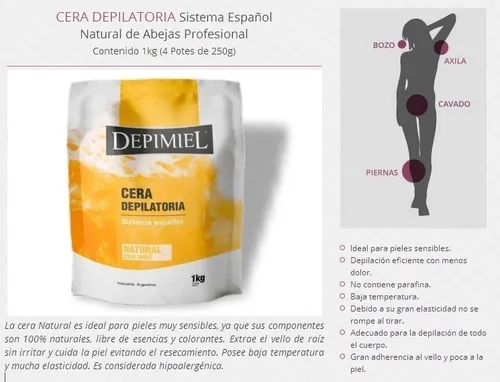 Cera Depilatoria Vegetal 1kg Depimiel Sistema Espa ol