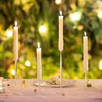 Comprar Porta Velas De Cristal Para Velas Cónicas: Juego De 4 Porta 