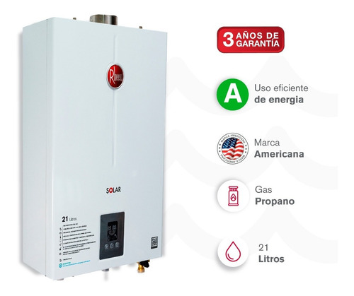 Calentador De Agua 21lt Gas Propano Tiro Forzado Dig Rheem