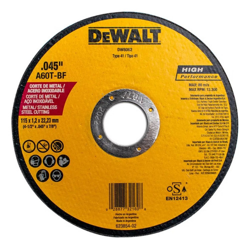 Discos De Corte Dewalt 7 Pulgadas